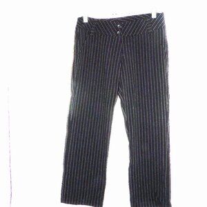 Pony Tail Women's Black Pinstripe Capri Pants Size Small